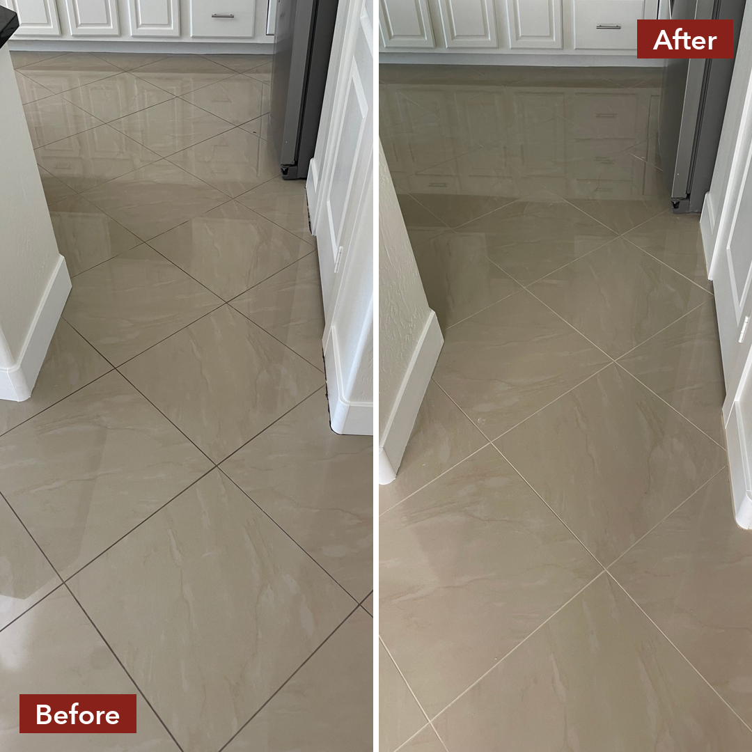 Tile and grout before and after by Empire Grout in Phoenix #1