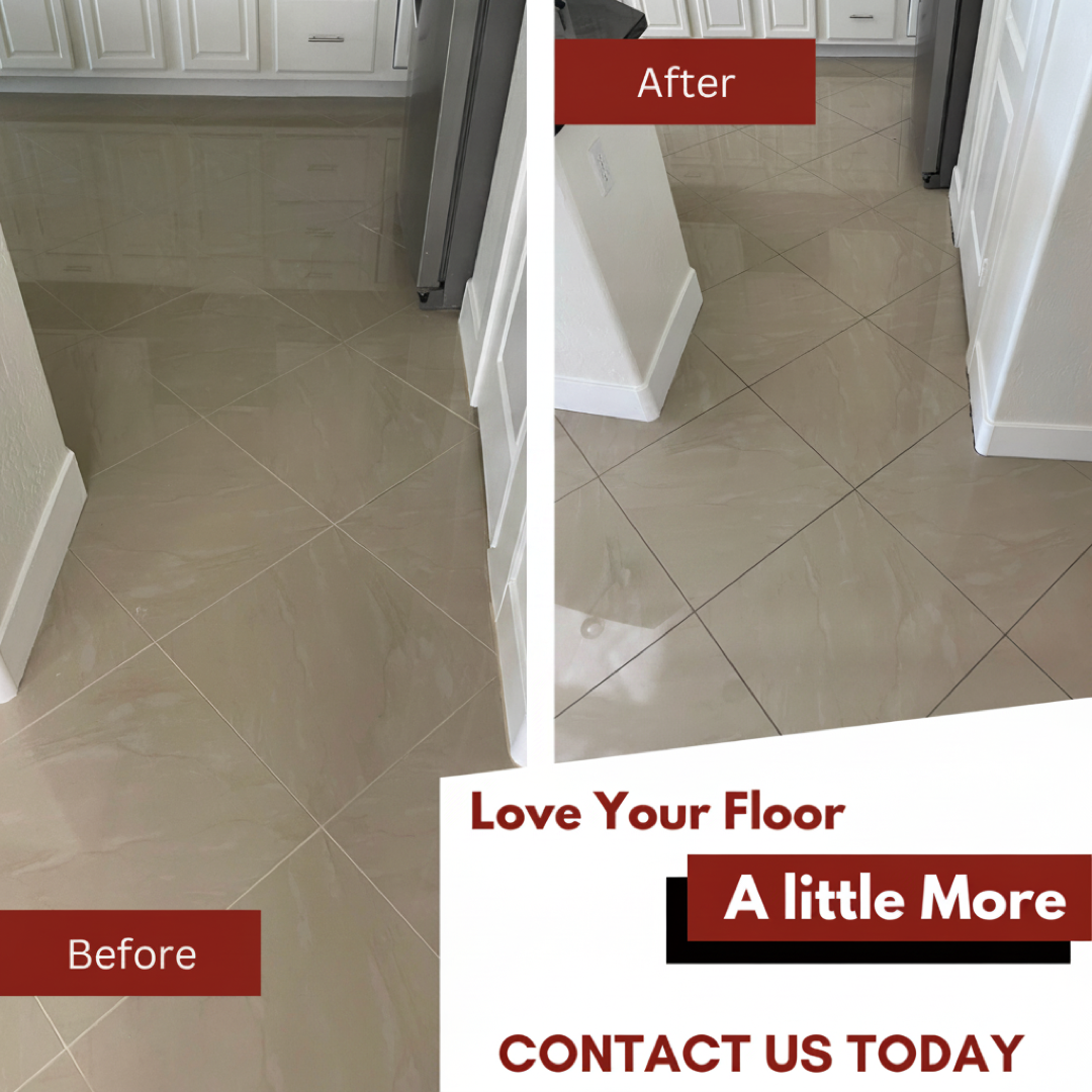 Tile and grout before and after by Empire Grout in Phoenix #1