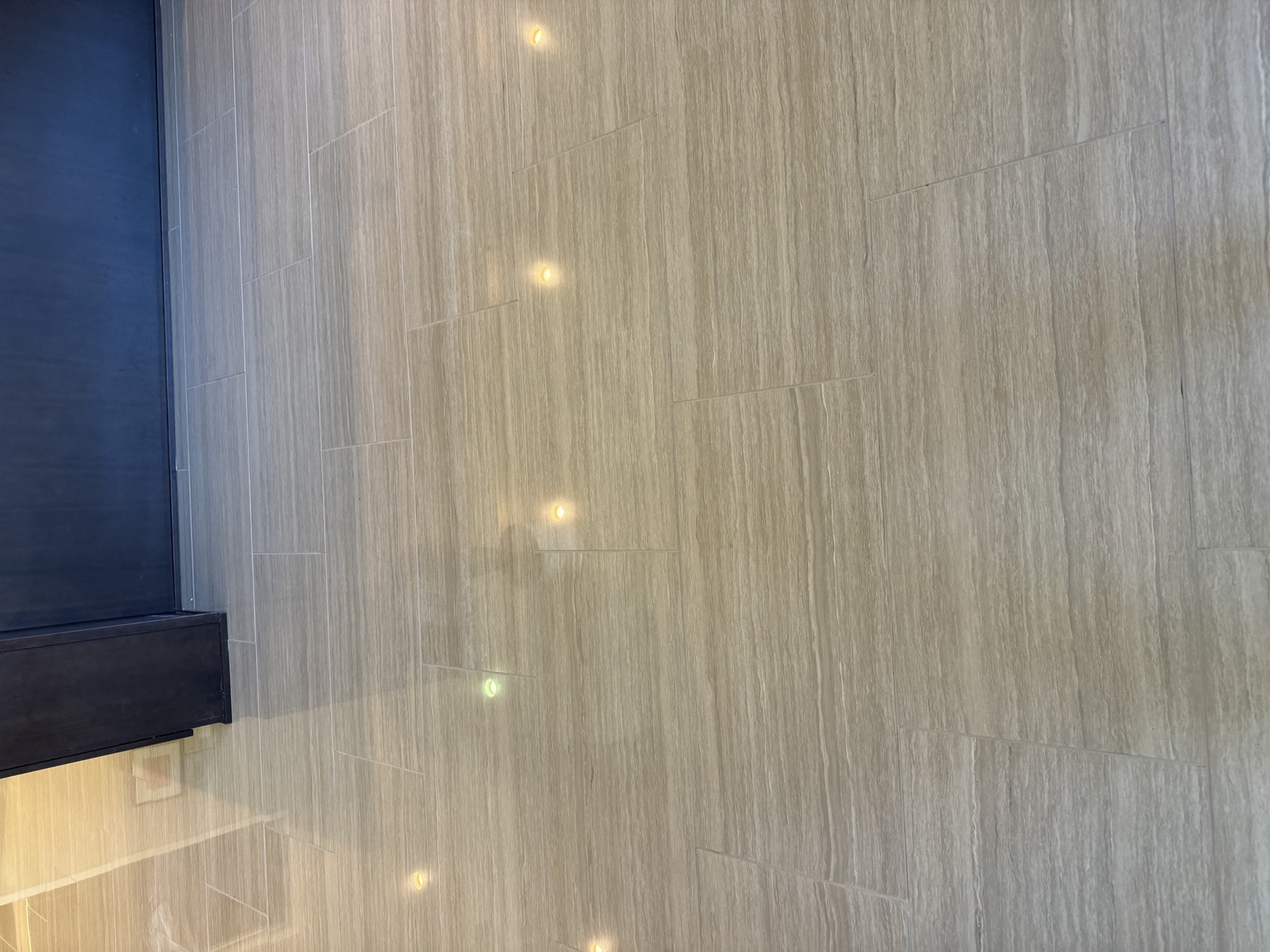 Limestone vein-cut floor — after