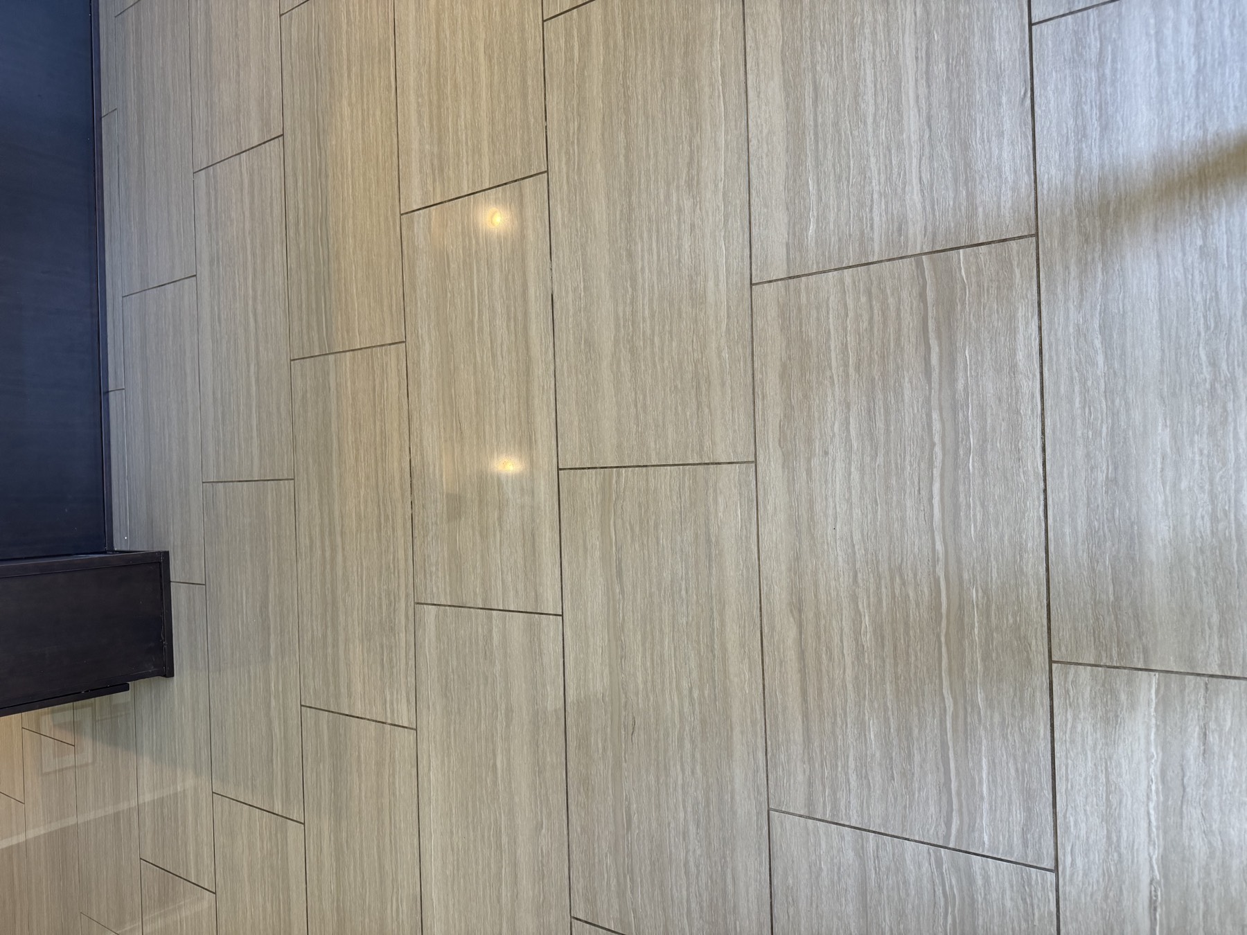 Limestone vein-cut floor — before