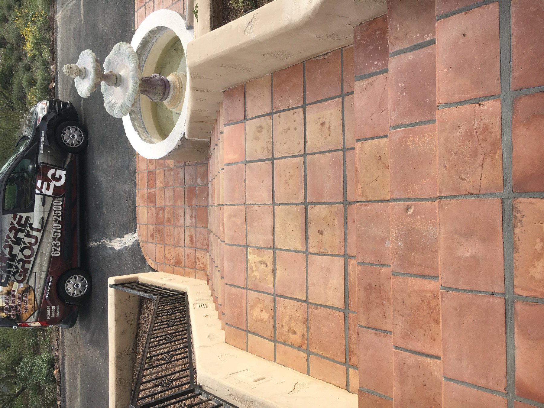 Saltillo deep clean & grout color — after