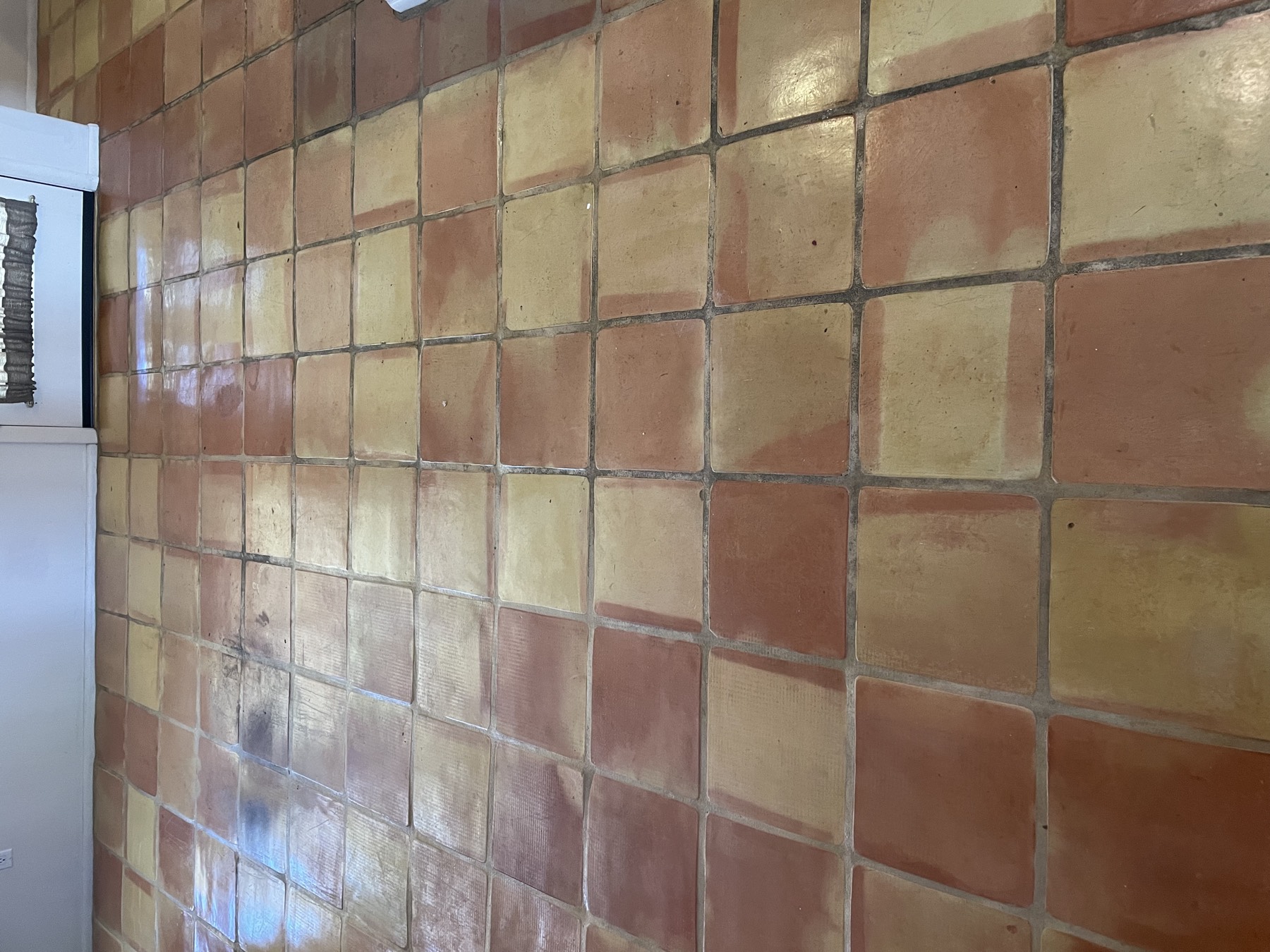 Saltillo floor clean & seal — before