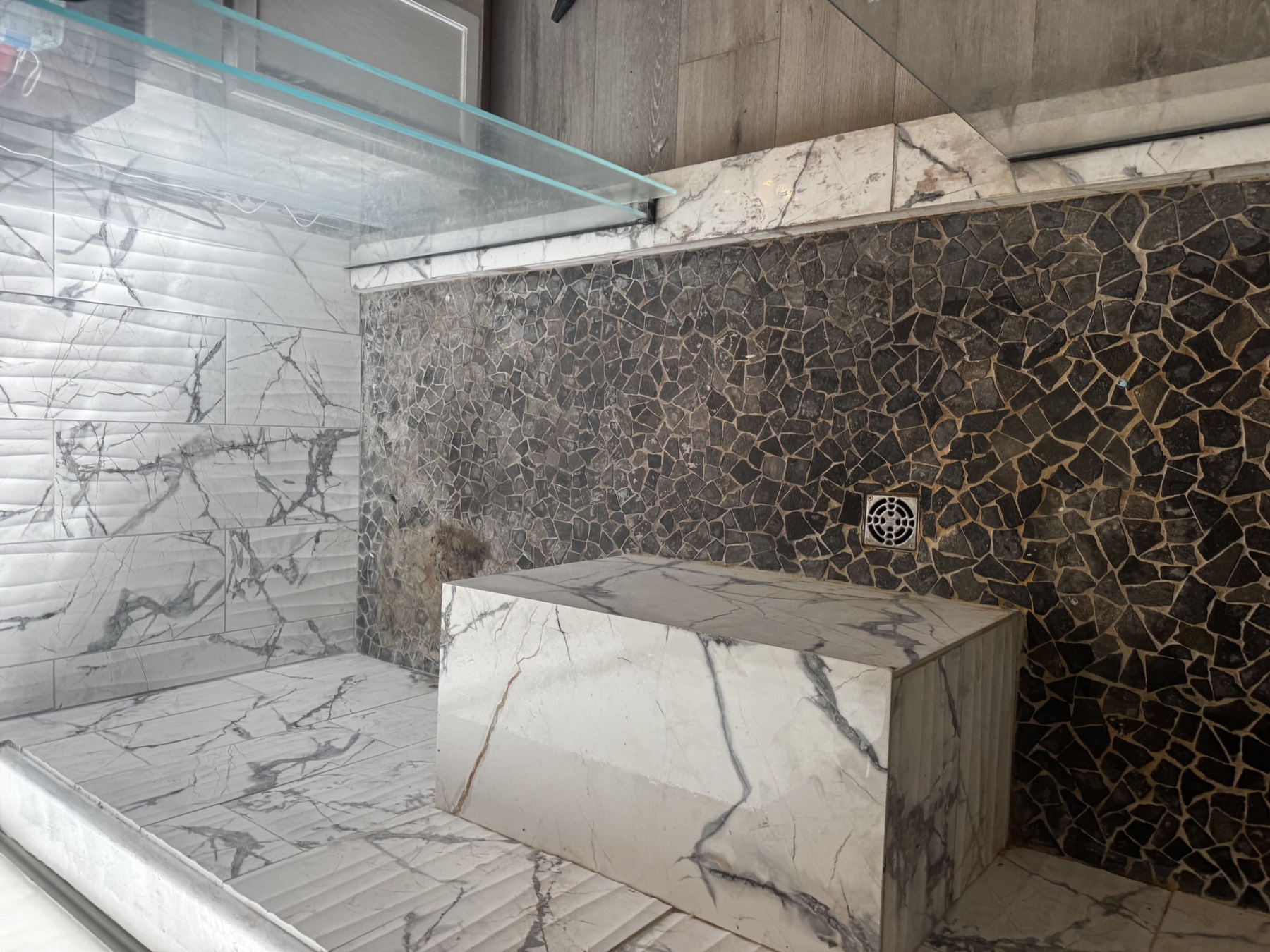Shower clean & seal (1) — before