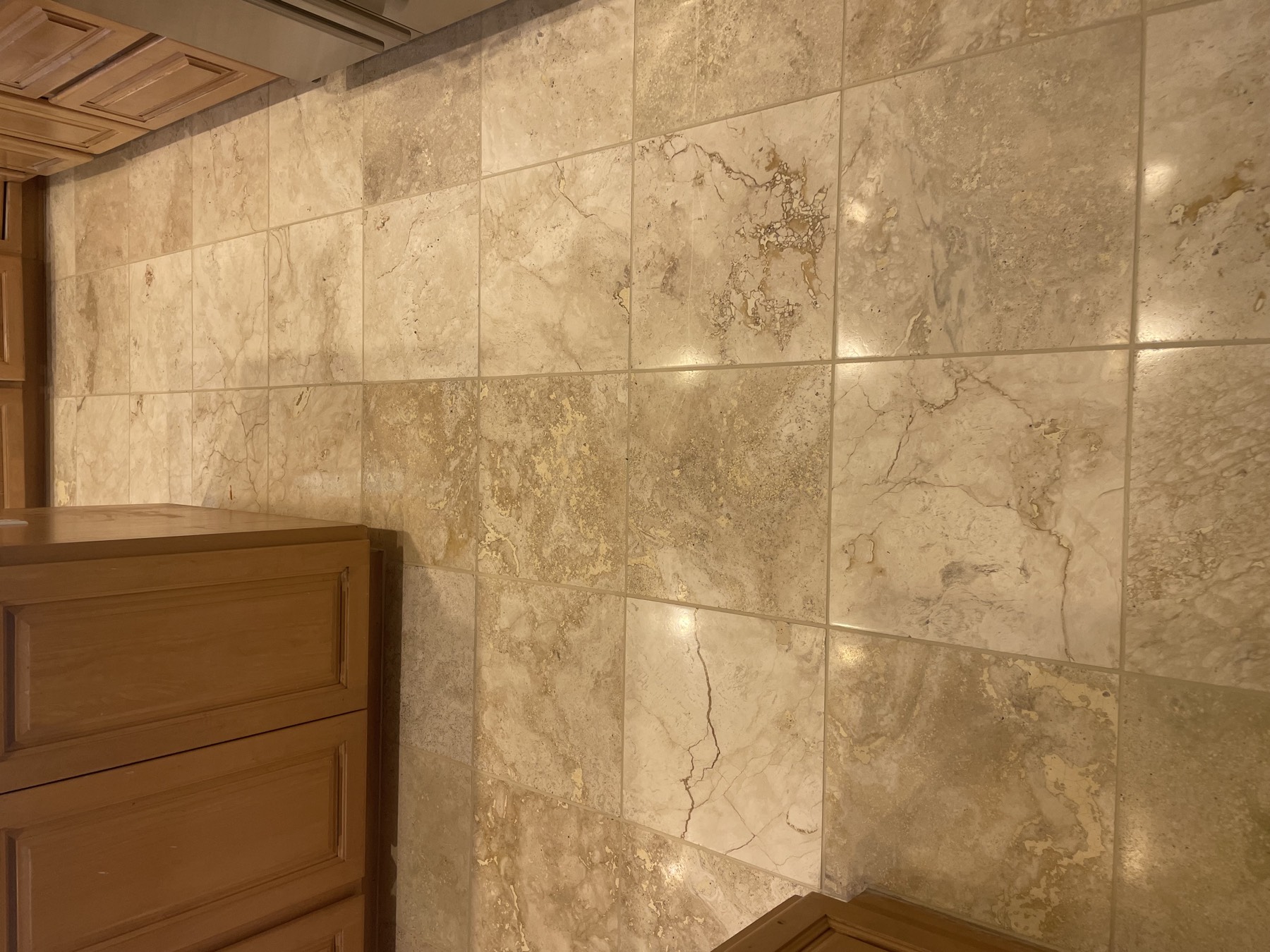 Travertine restoration (kitchen) — after