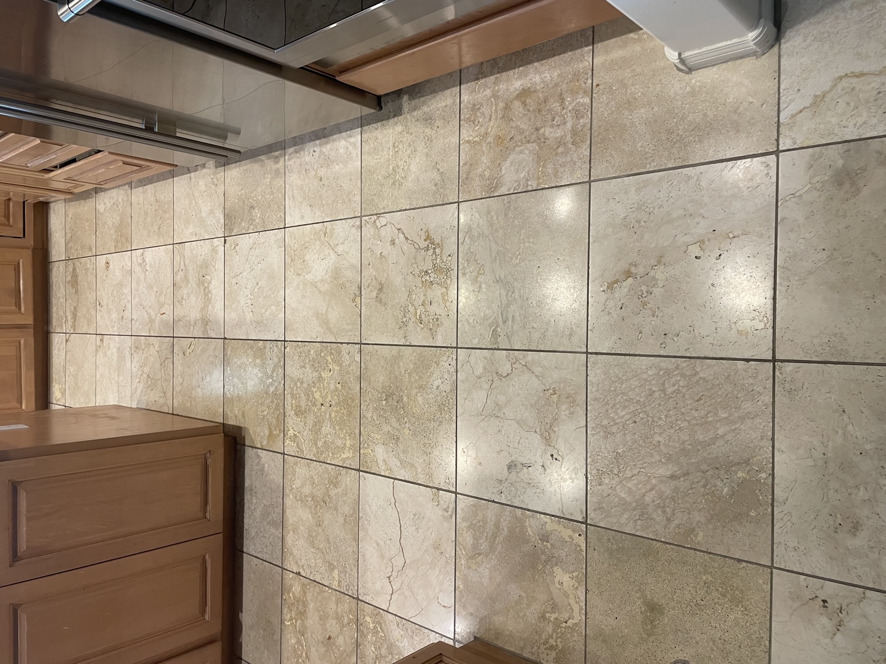 Travertine restoration (kitchen) — before
