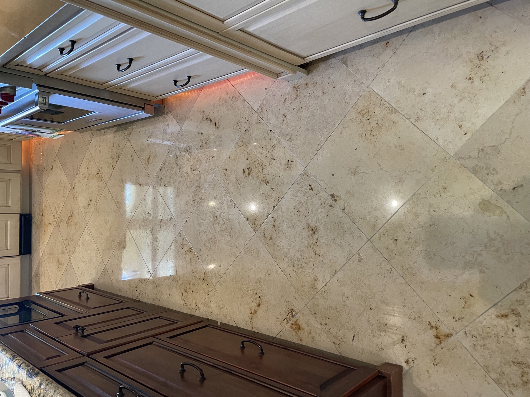 Travertine clean & seal — after